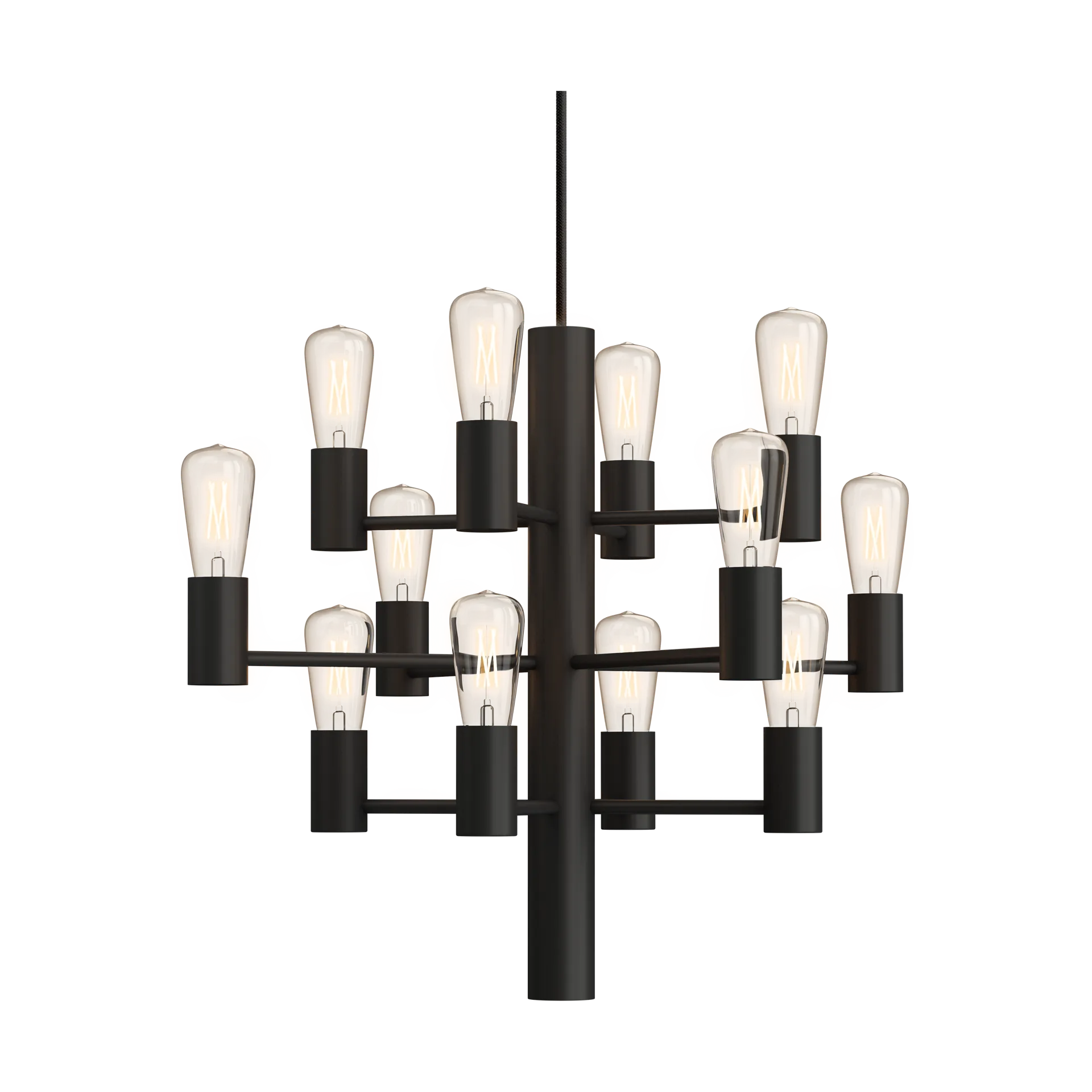 Manola Mini 12 chandelier, Black Herstal