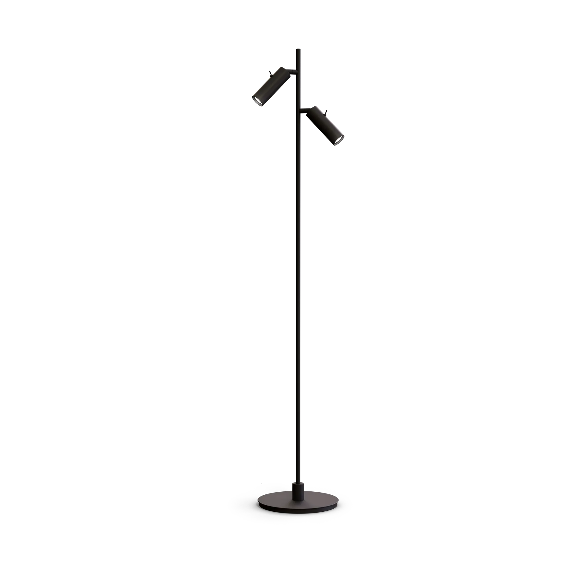 Pipeline floor lamp, Matte black, double Herstal