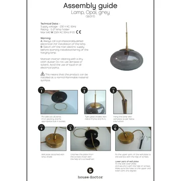 Opal ceiling lamp - grey - House Doctor