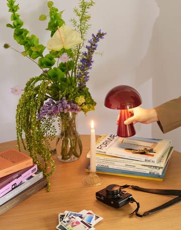 Mush portable table lamp - Red - Hübsch Interior