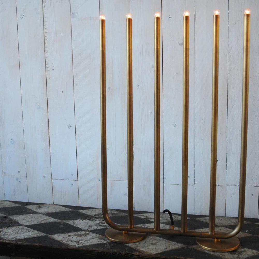 December 6 advent candlestick, Raw brass Konsthantverk