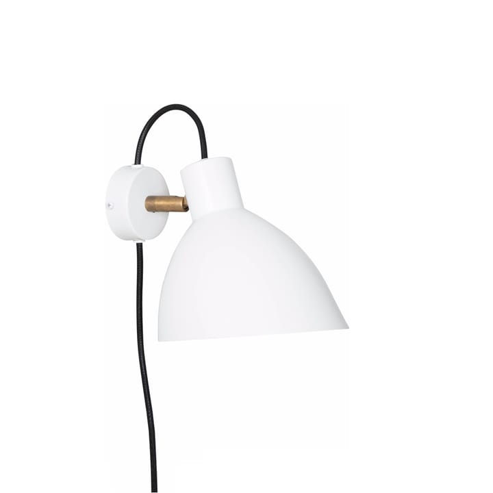 KH1 wall lamp - White matte, raw brass - Konsthantverk