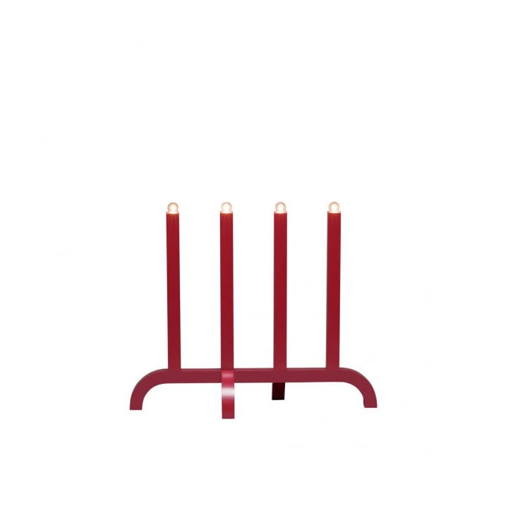 Electric candle holder 4 lights 42 cm, Red Konstsmide