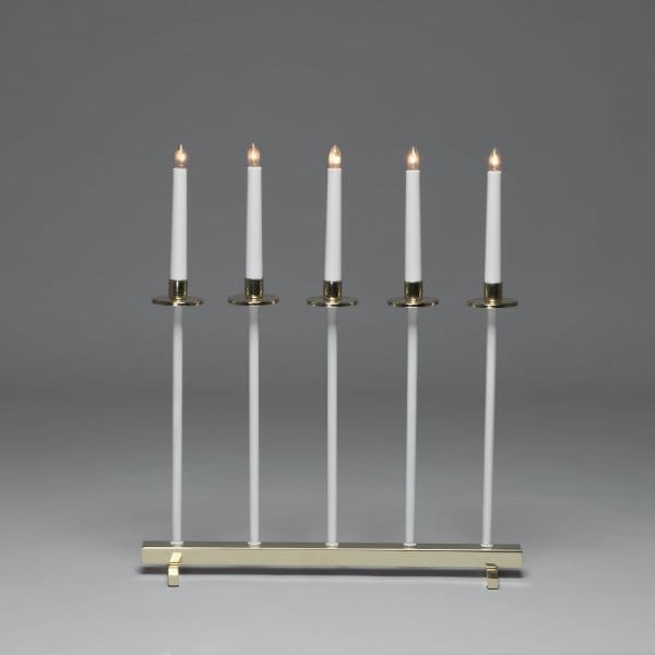 Electric candle holder 5 lights 50 cm, White Konstsmide