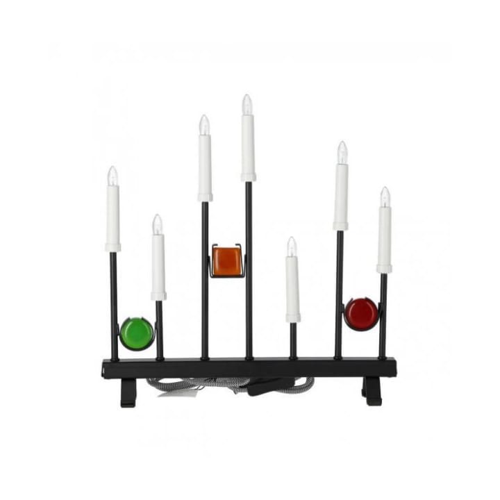 Electric Candle Holder 7 Lights 24 cm, Black Konstsmide