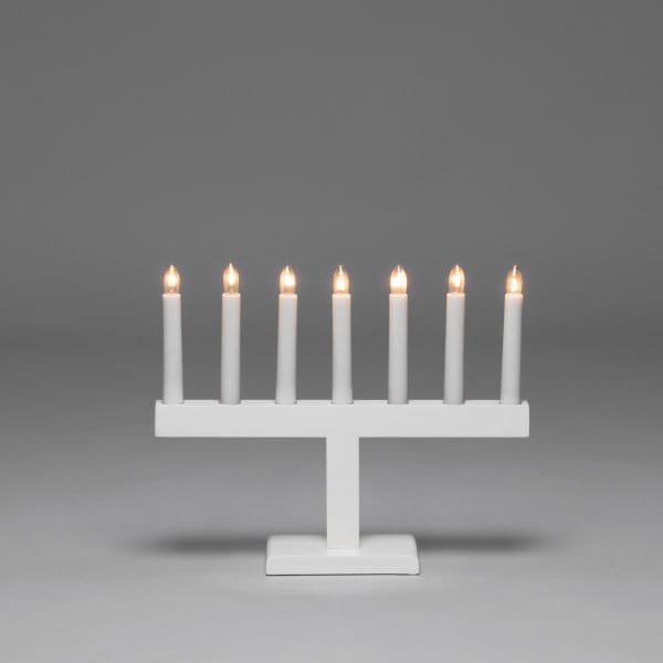 Electric Candle Holder 7 Lights 27 cm, White Konstsmide