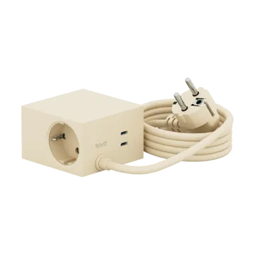 Cuboid+ grenuttag USB-C 30W 2 m - Pearled Ivory - Kord
