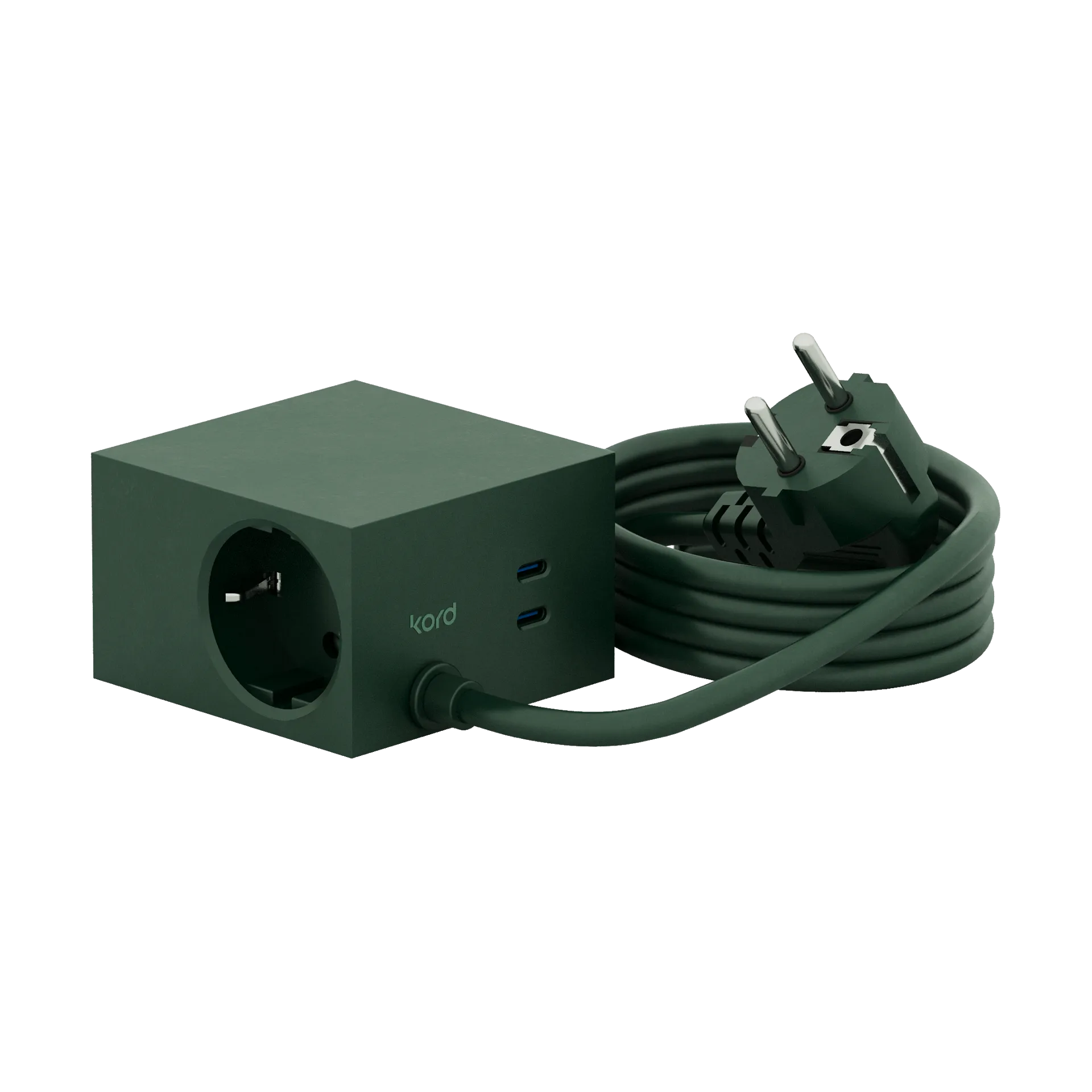 Cuboid+ outlet USB-C 30W 2 m, Dark Green Kord