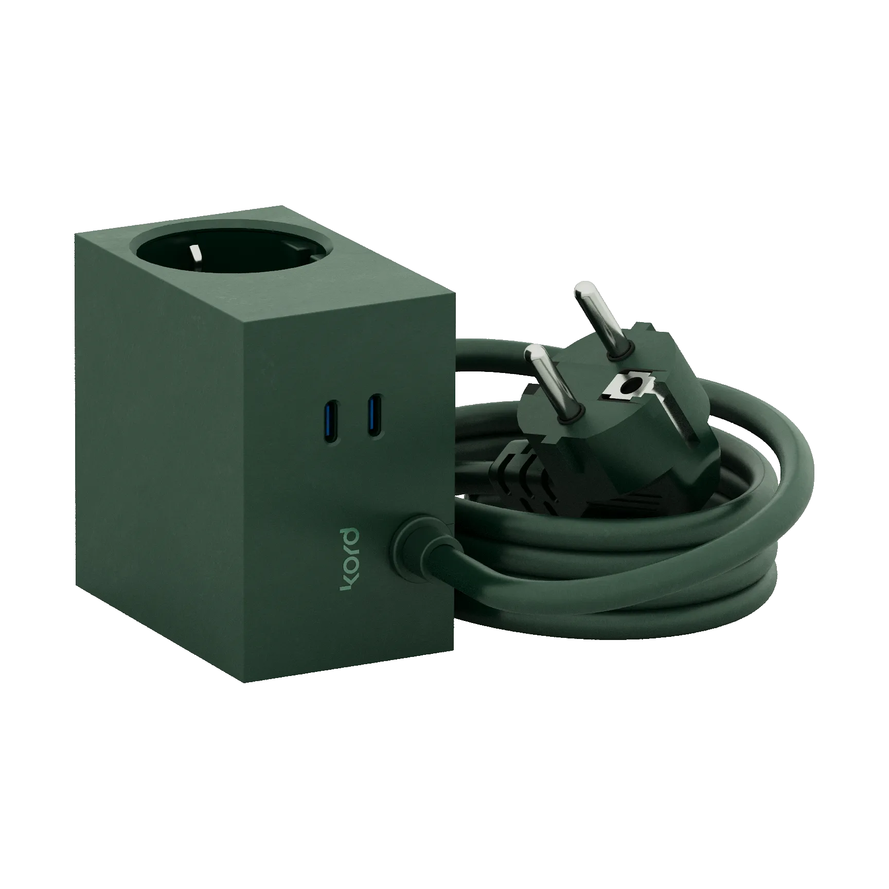 Cuboid+ outlet USB-C 30W 2 m, Dark Green Kord