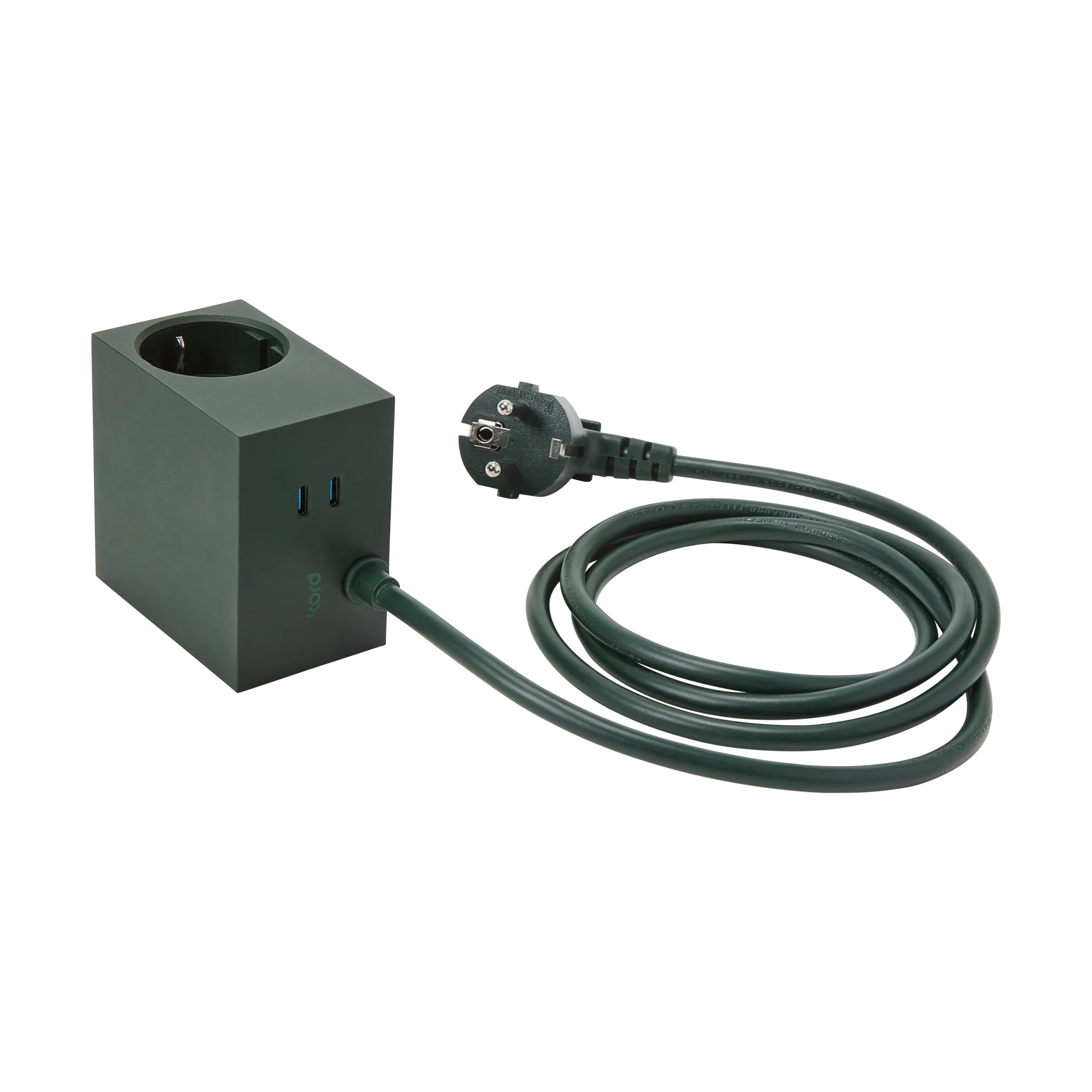Cuboid+ outlet USB-C 30W 2 m, Dark Green Kord