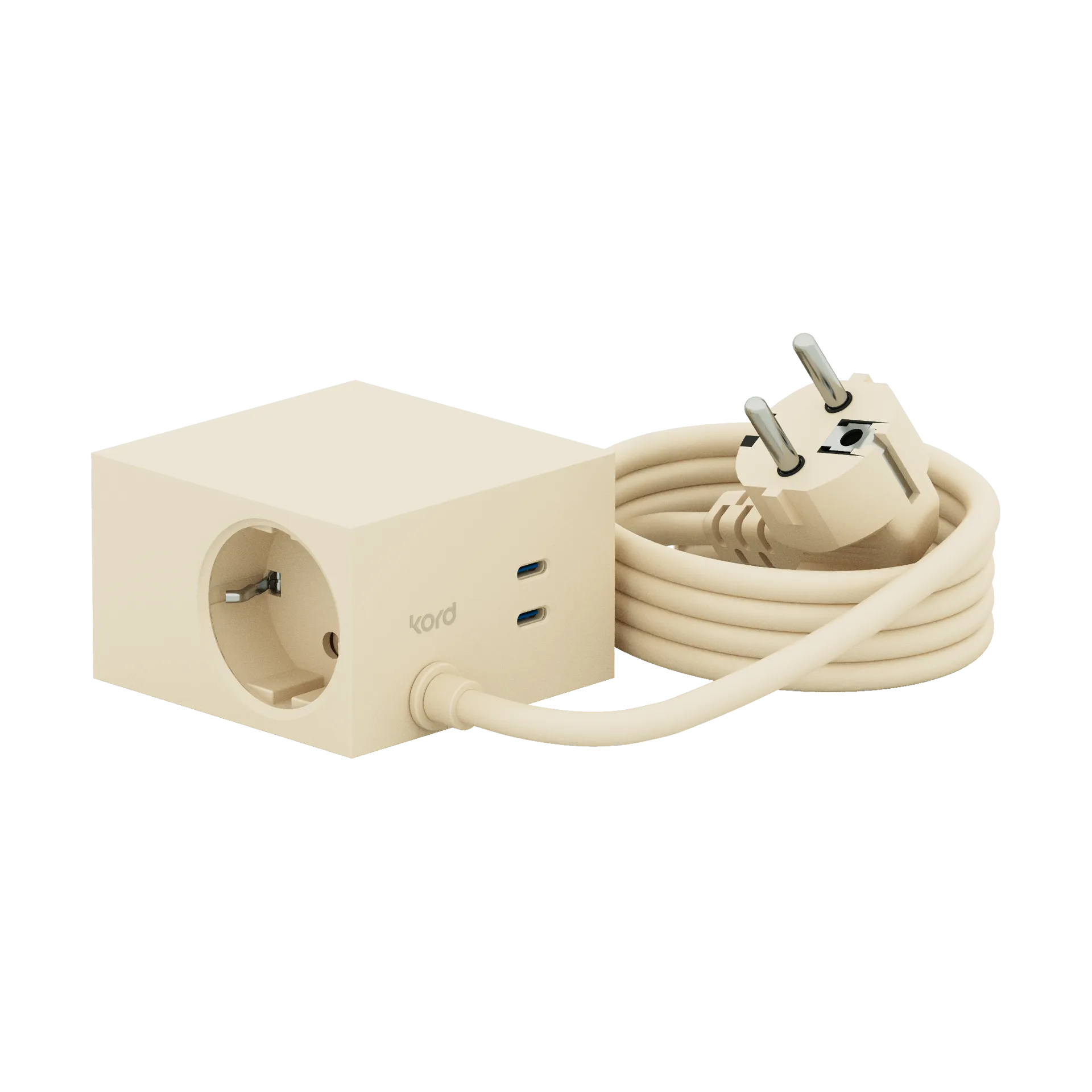 Cuboid+ outlet USB-C 30W 2 m, Pearled Ivory Kord