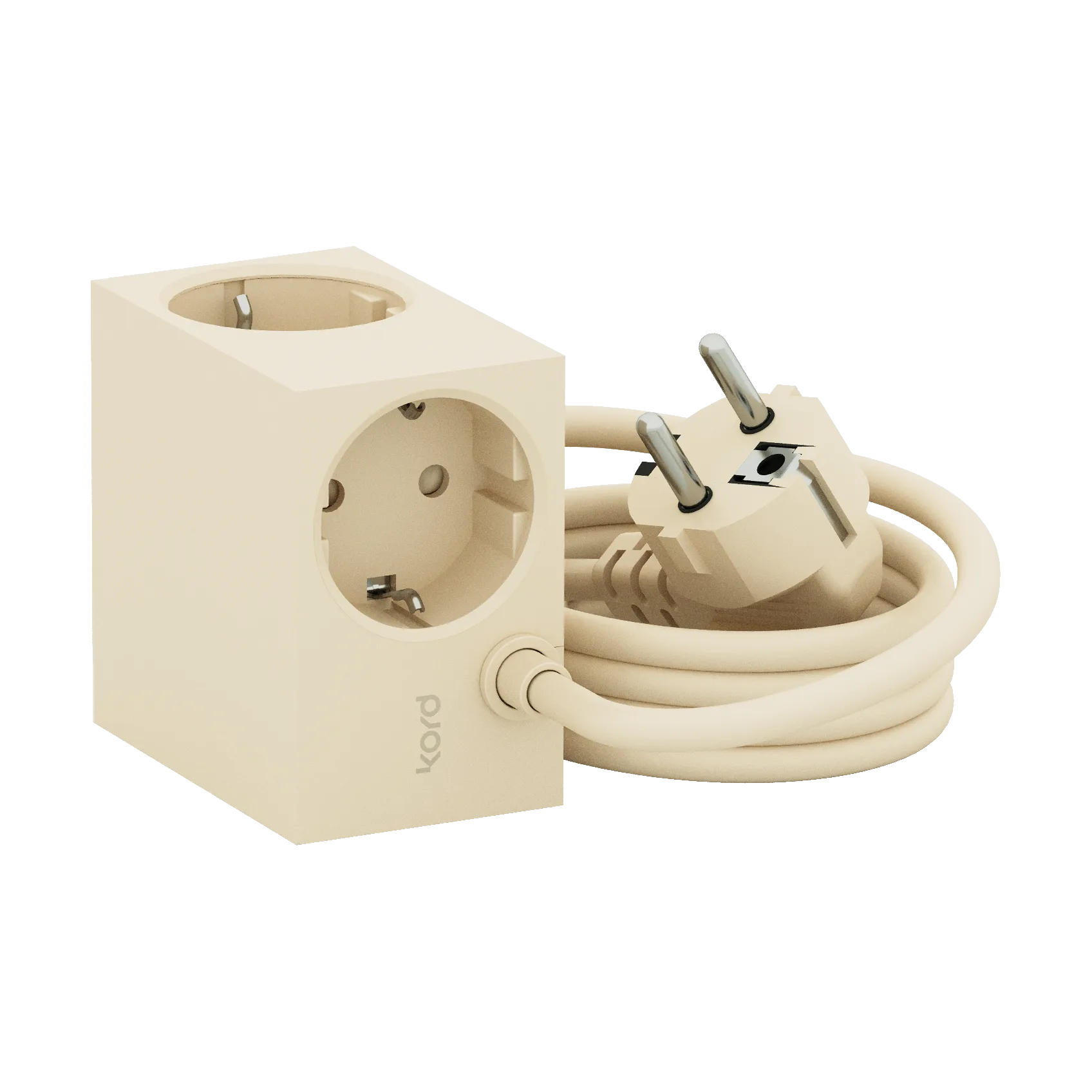 Cuboid Steckdose 2 m, Pearled Ivory Kord