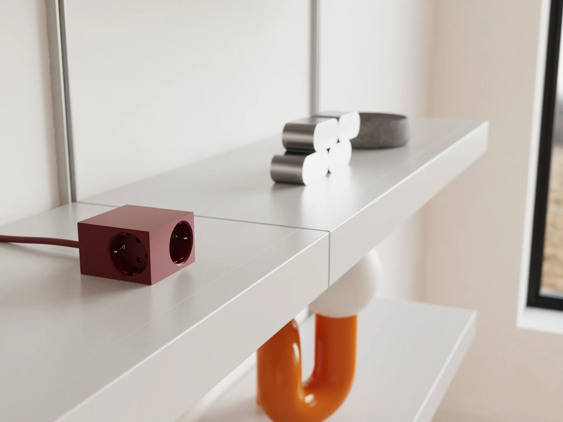 Cuboid+ Steckdose USB-C 30W 2 m, Fired Brick Kord