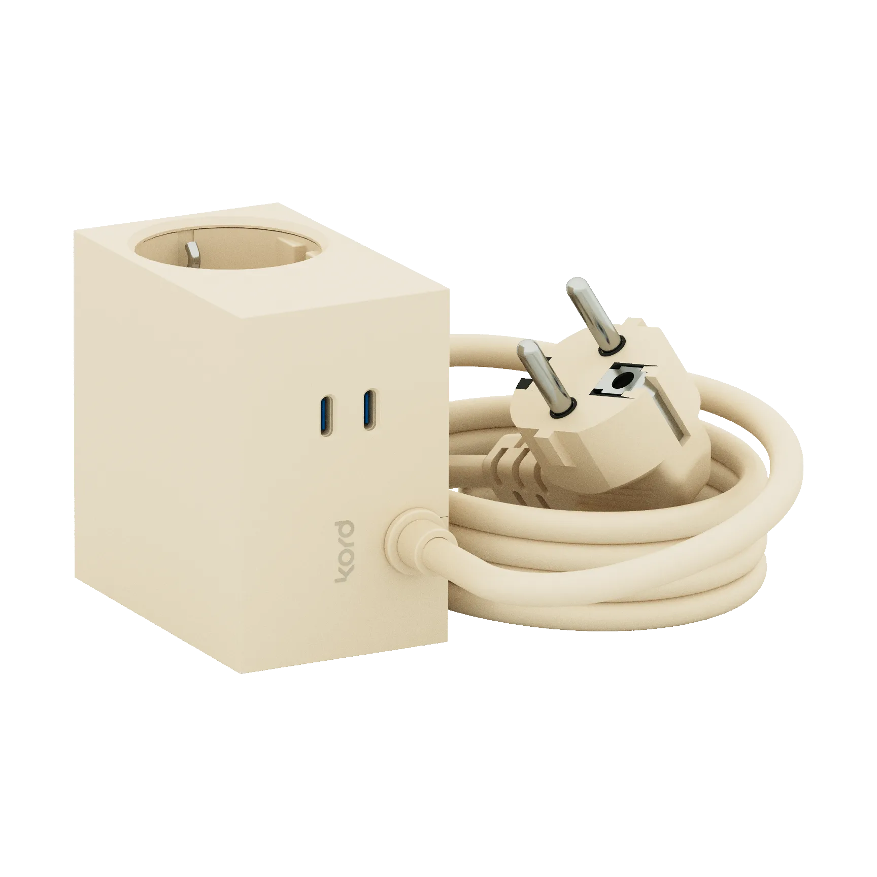 Cuboid+ Steckdose USB-C 30W 2 m, Pearled Ivory Kord