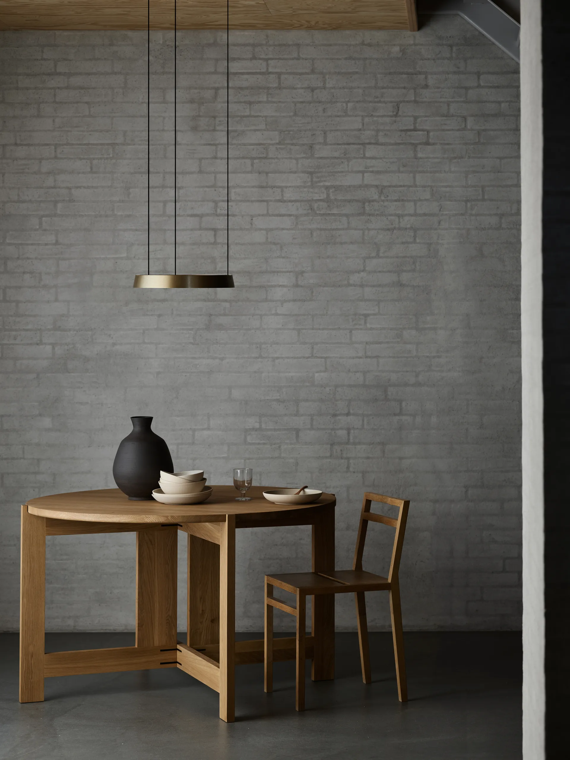 Edge round Ø40 Pendelleuchte switch tune, Brass Light-Point