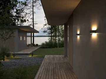 Linea W2 Wandleuchte switch tune - Black, 7x30 cm - Light-Point