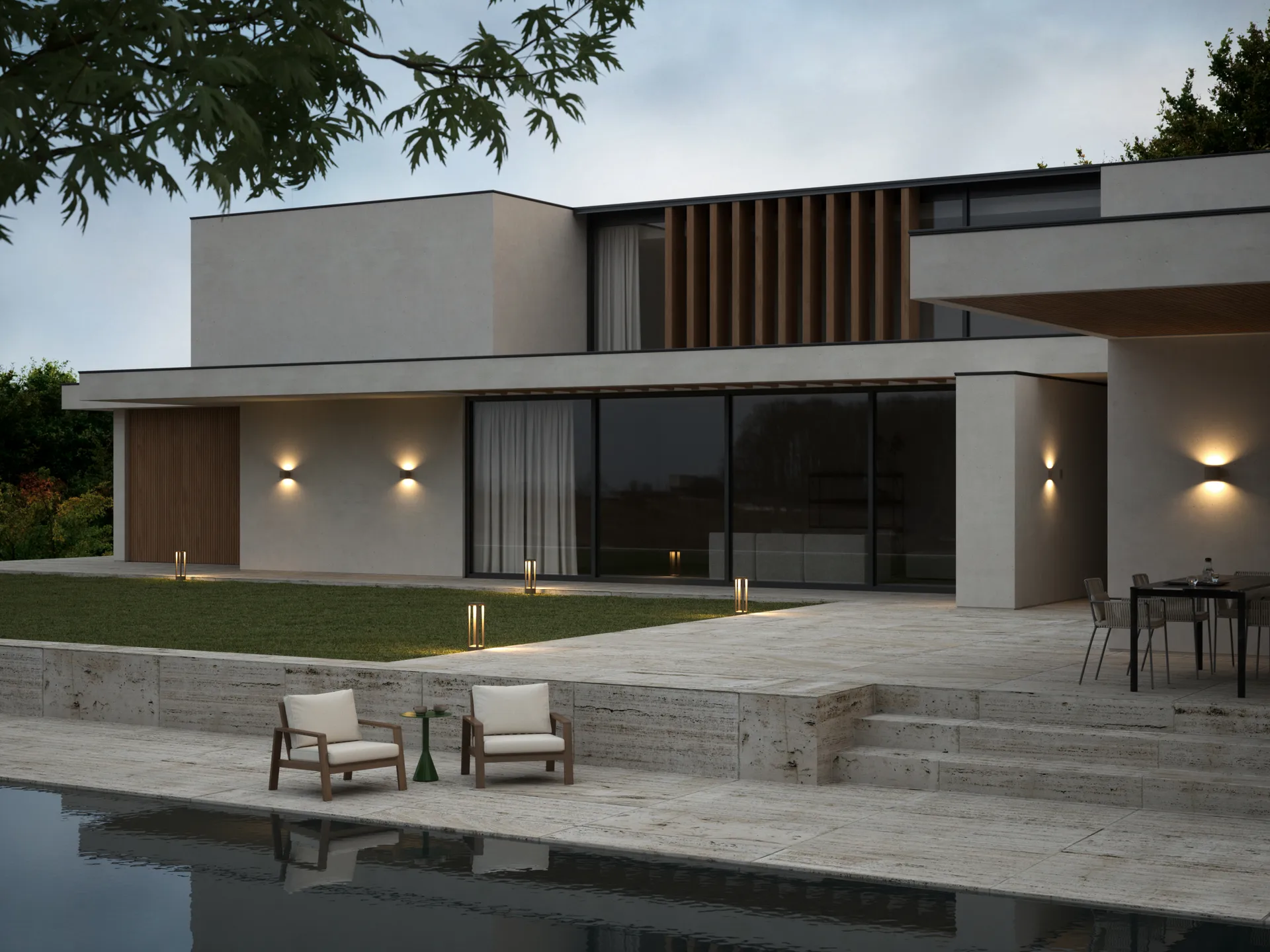 Mirage outdoor lampa switch tune, Rust, 12x48 cm Light-Point