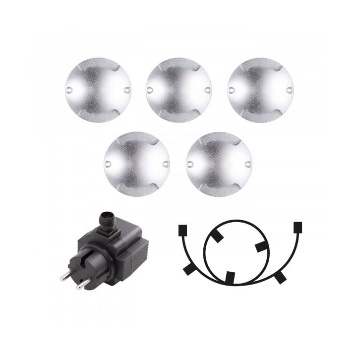 Zenit Wand- und Terrassenleuchte Duo 5er-Pack - Silber - Lightson