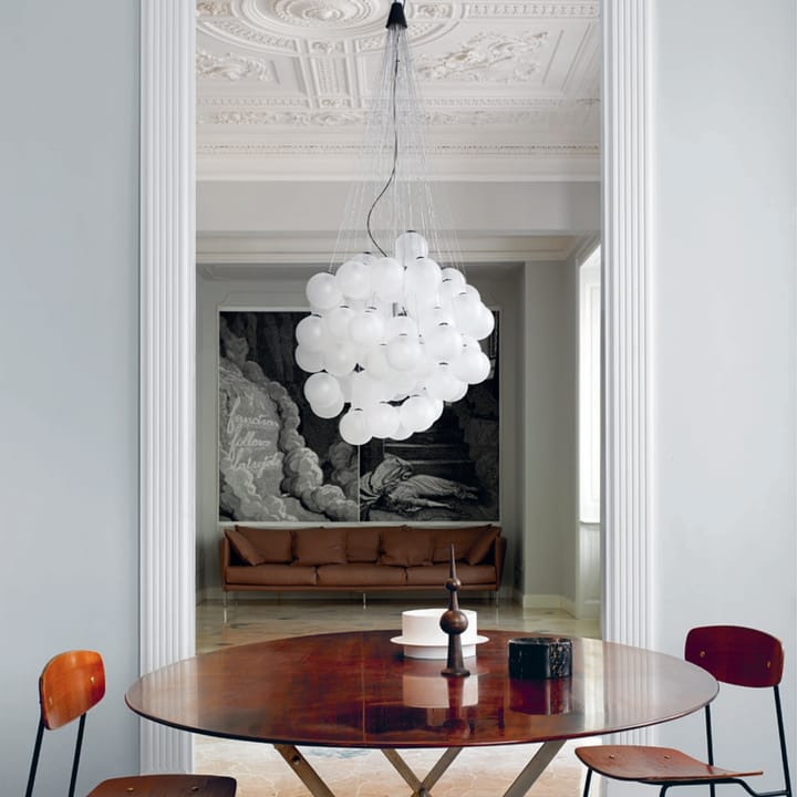 Stochastic pendant lamp, Opal, 48 spheres Luceplan