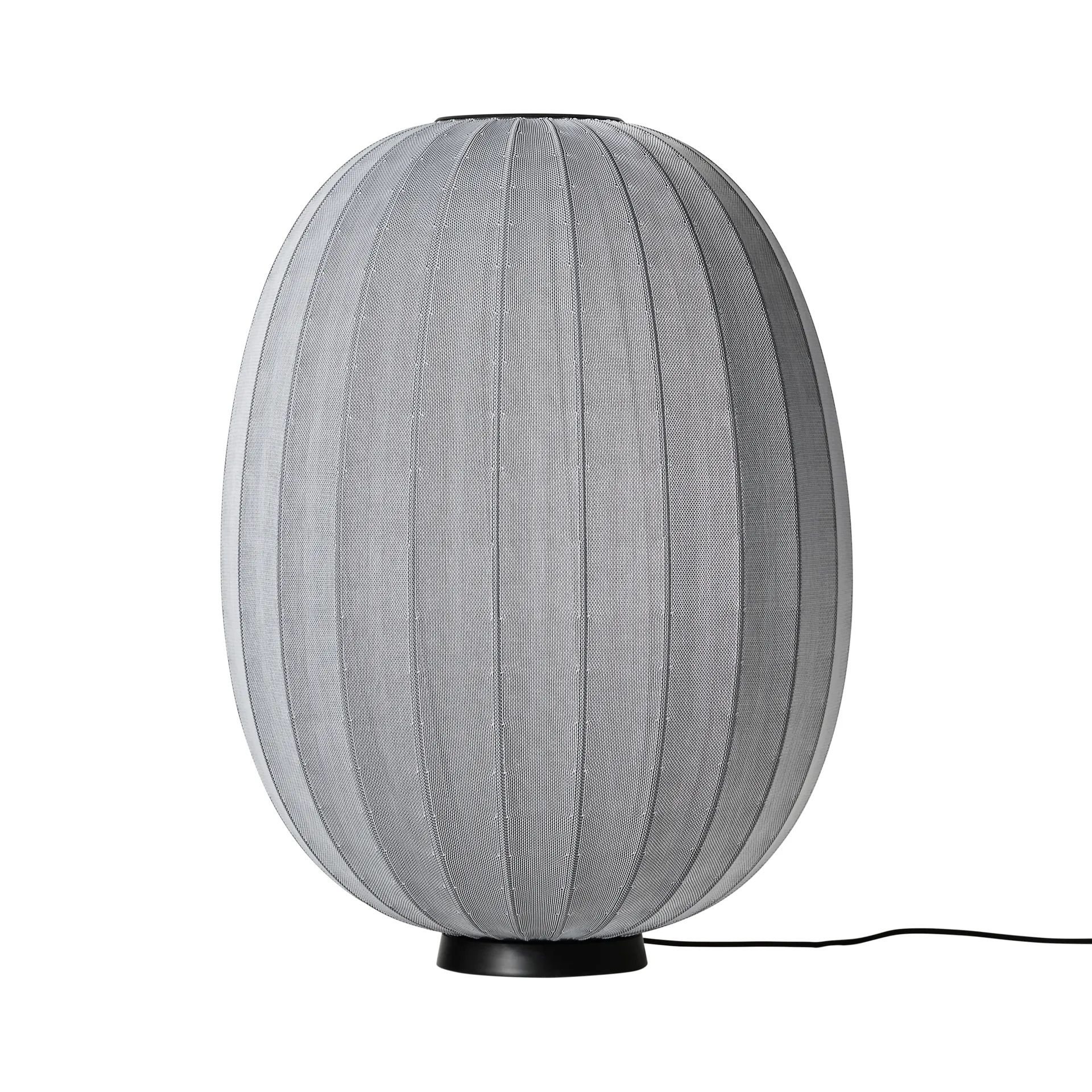 Knit-Wit 65 High Oval Level golvlampa, Silver Made By Hand