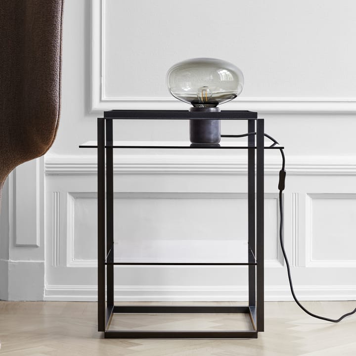 Karl-Johan table lamp, Black marquina-smoked glass New Works