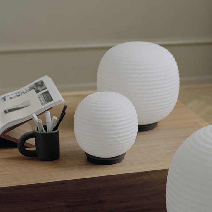 Lantern Globe table lamp medium, Frosted white opal glass New Works