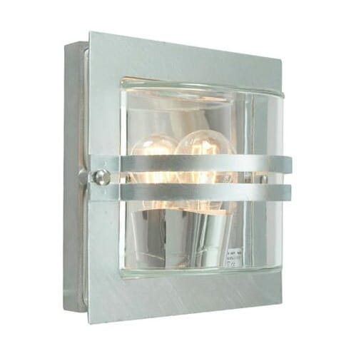 Bern vägglampa 24,5x24,5 cm - Galvaniserat stål - Norlys