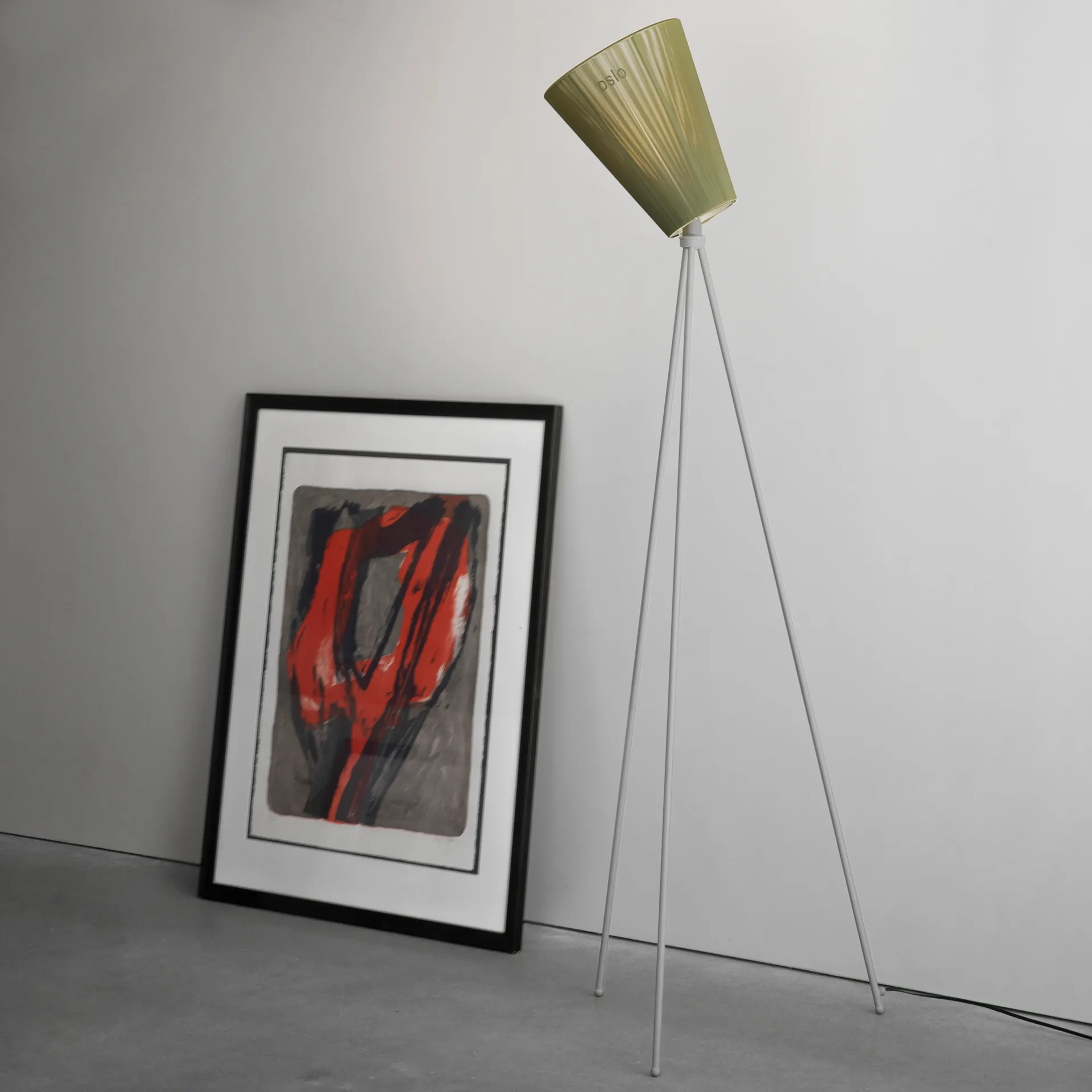 Oslo Wood floor lamp - base, light grey Northern