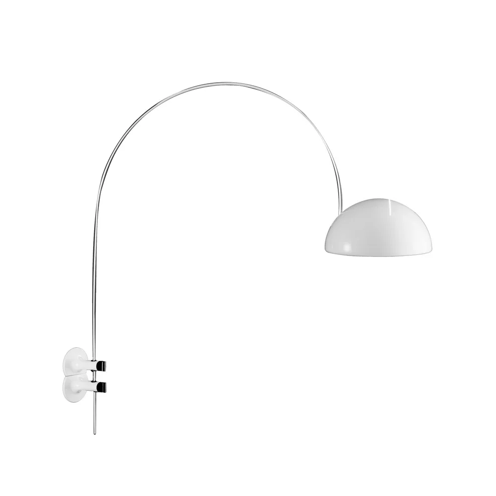 Coupé 1159 wall lamp, White, chrome stand Oluce