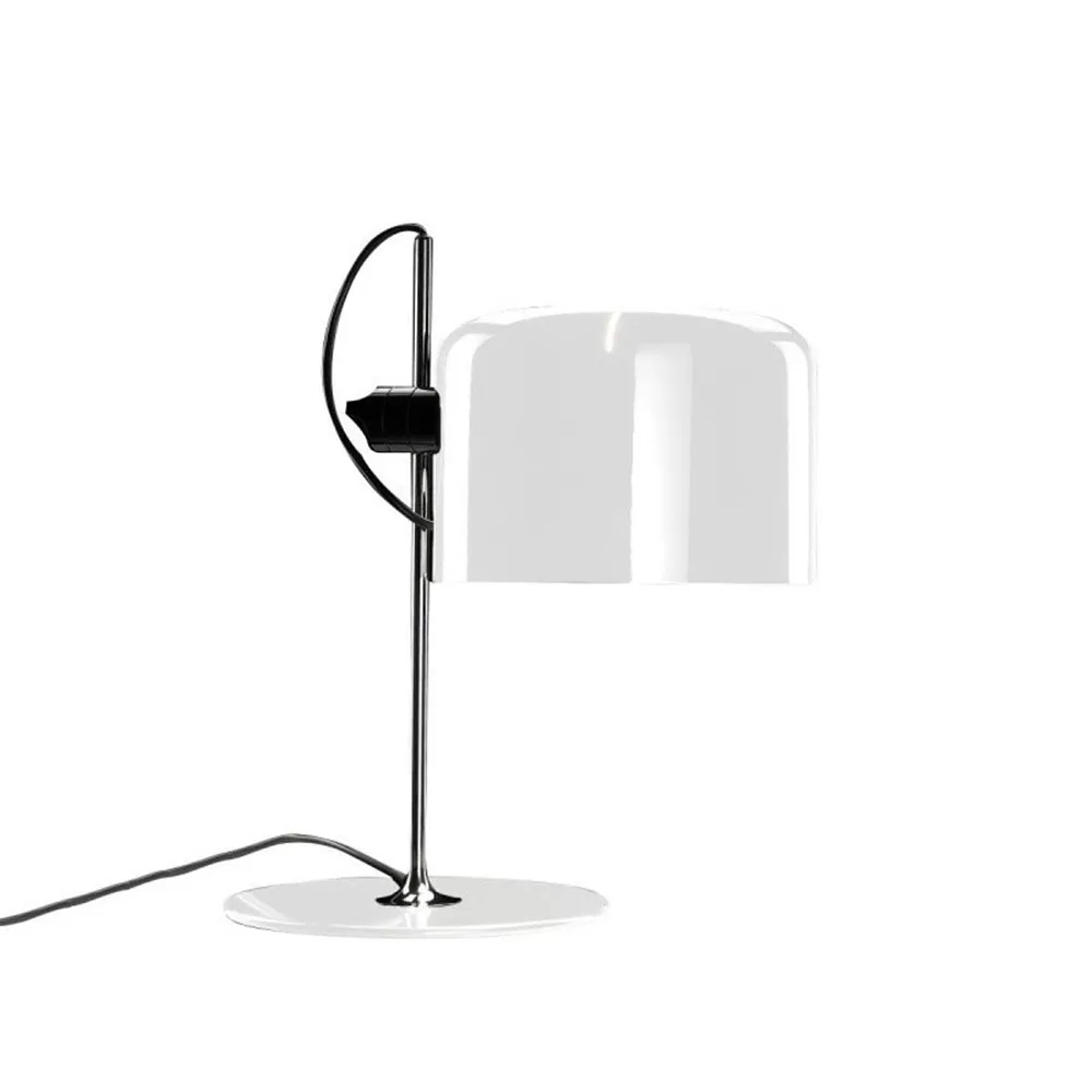 Coupé 2202 table lamp, White, chrome stand Oluce