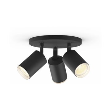 Philips Hue Fugato taklampa 3-spot Ø29,3 cm Svart