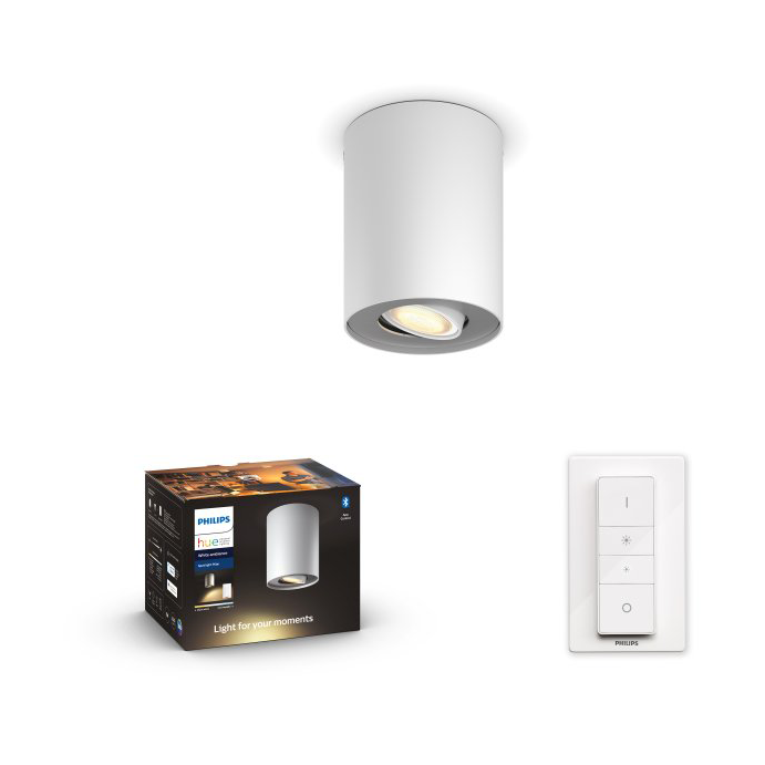 Philips Hue Hue Pillar einfacher Spot Ø10,3 cm Weiß