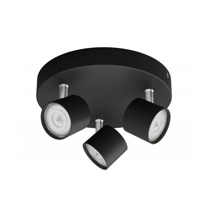 Philips Star Plate-Spiral Deckenleuchte Spot Ø21,7 cm Schwarz