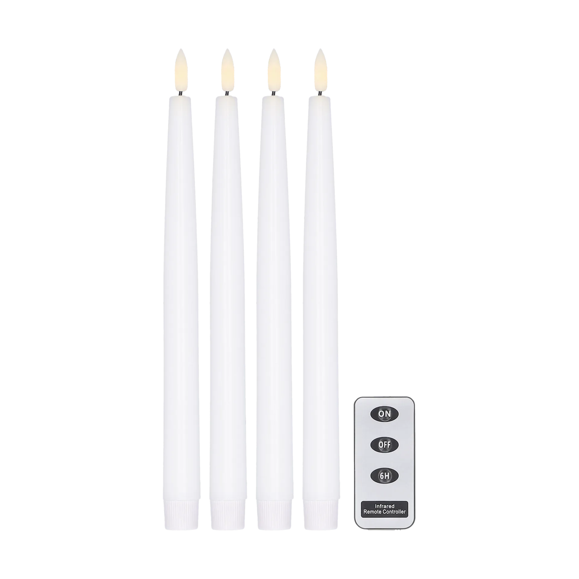 Bright LED-Kerze 28,5cm 4er Pack mit Fernbedienung, Weiß Scandi Essentials