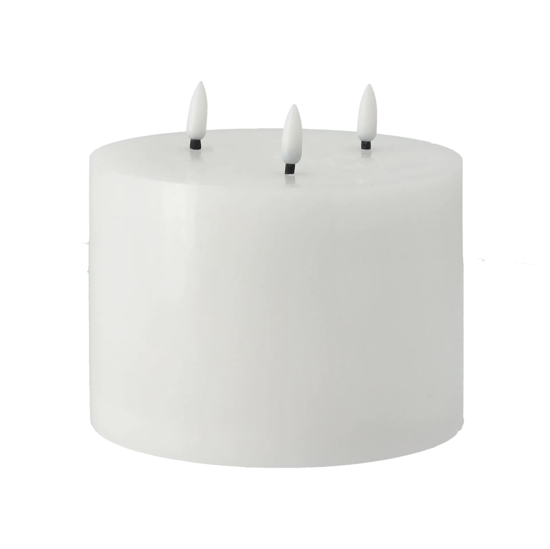 Bright Melt block candle LED 3 wicks 13 cm, White Scandi Essentials