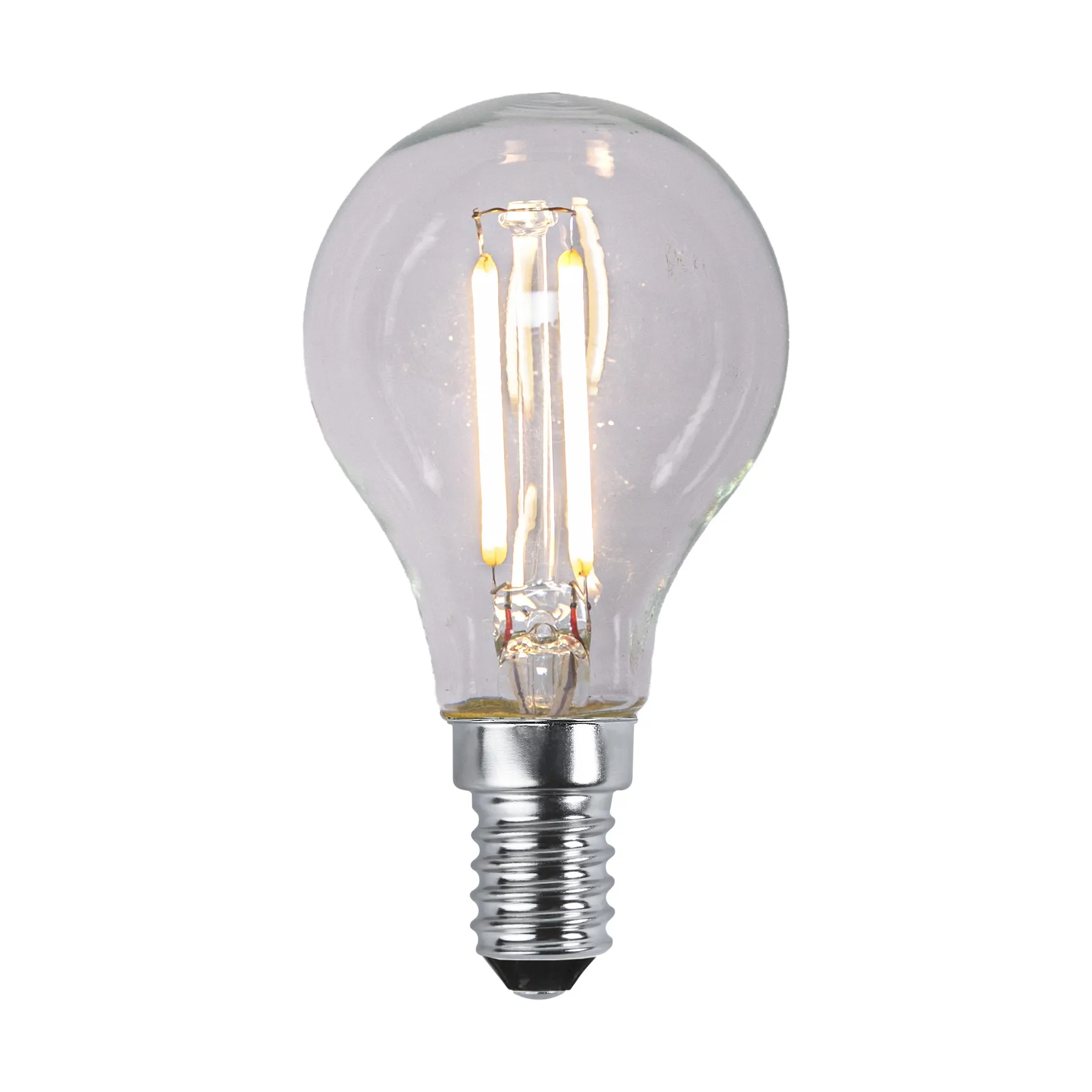 Lit dimmable light bulb E14 150lm LED filament, Clear, 3000K Scandi Essentials