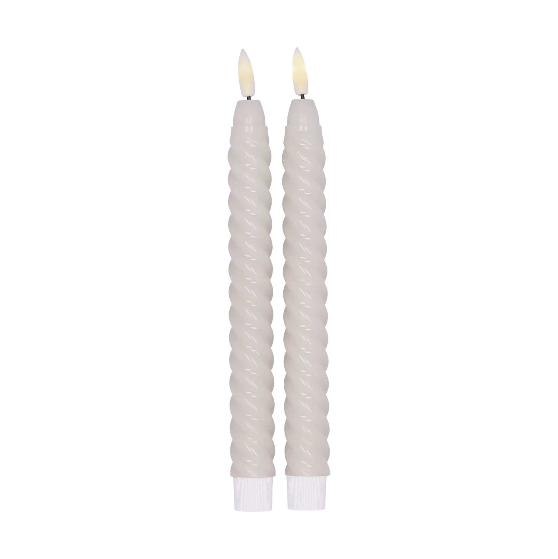 Twisted LED-candle 25 cm 2-pack, Beige Scandi Essentials