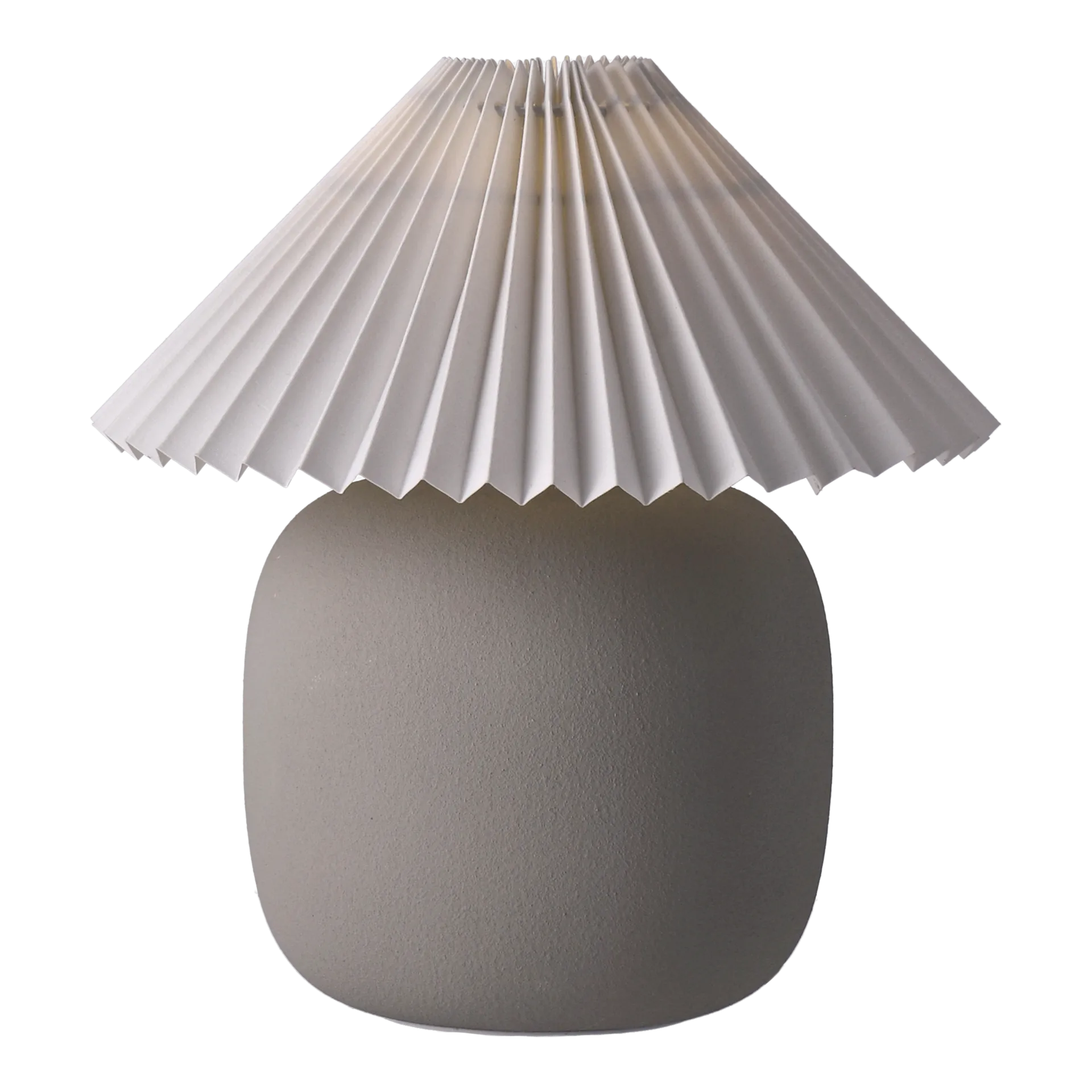 Boulder table lamp 29 cm grey-pleated white Scandi Living