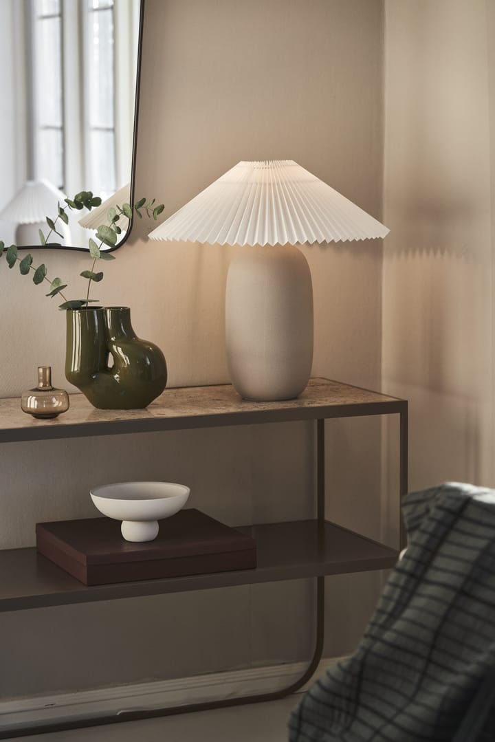 Boulder table lamp 48 cm grey-pleated white Scandi Living