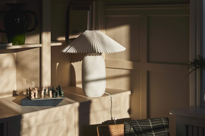 Boulder table lamp 48 cm white-pleated white Scandi Living