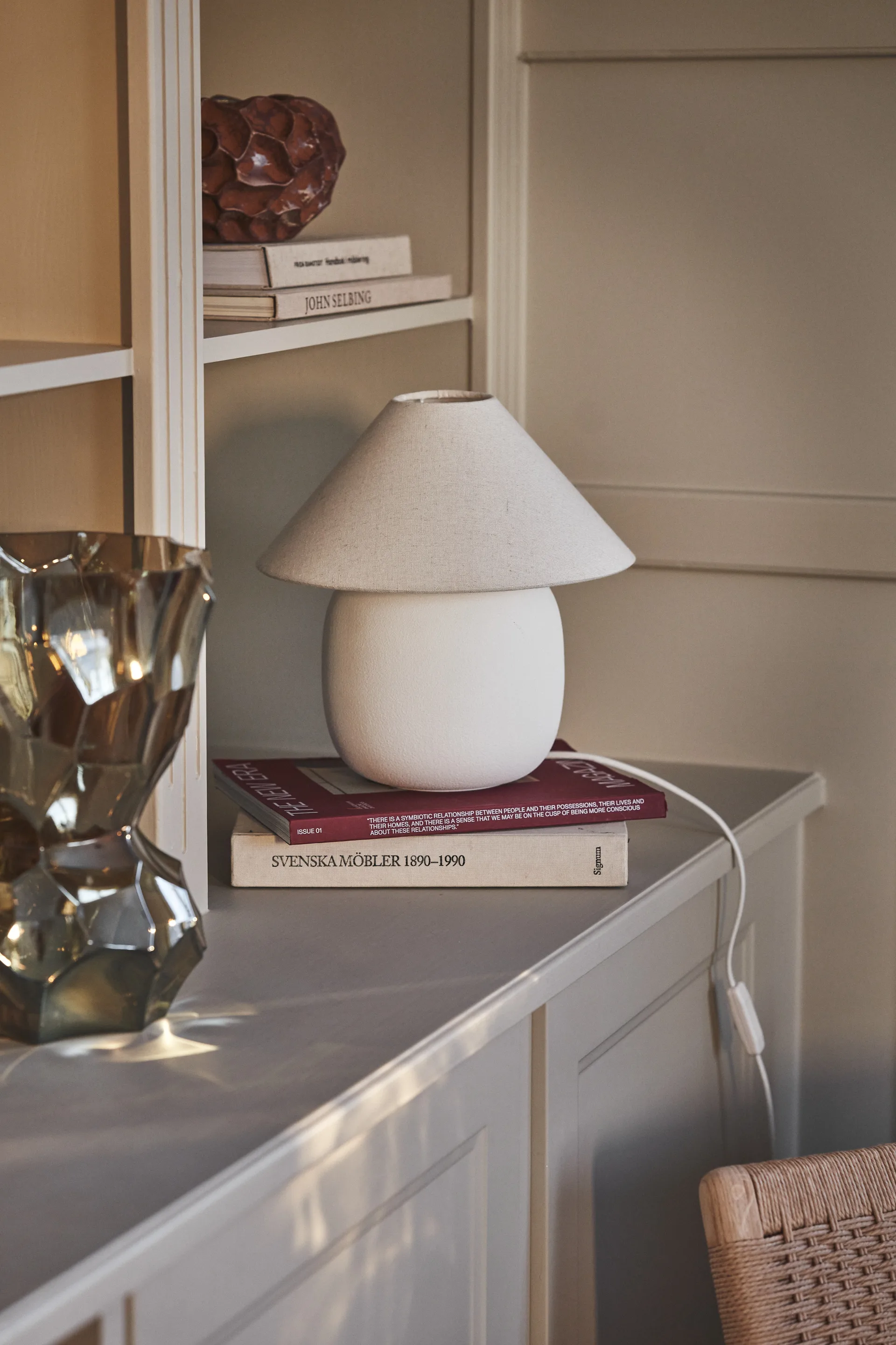 Boulder Tischleuchte 29 cm white-nature Scandi Living