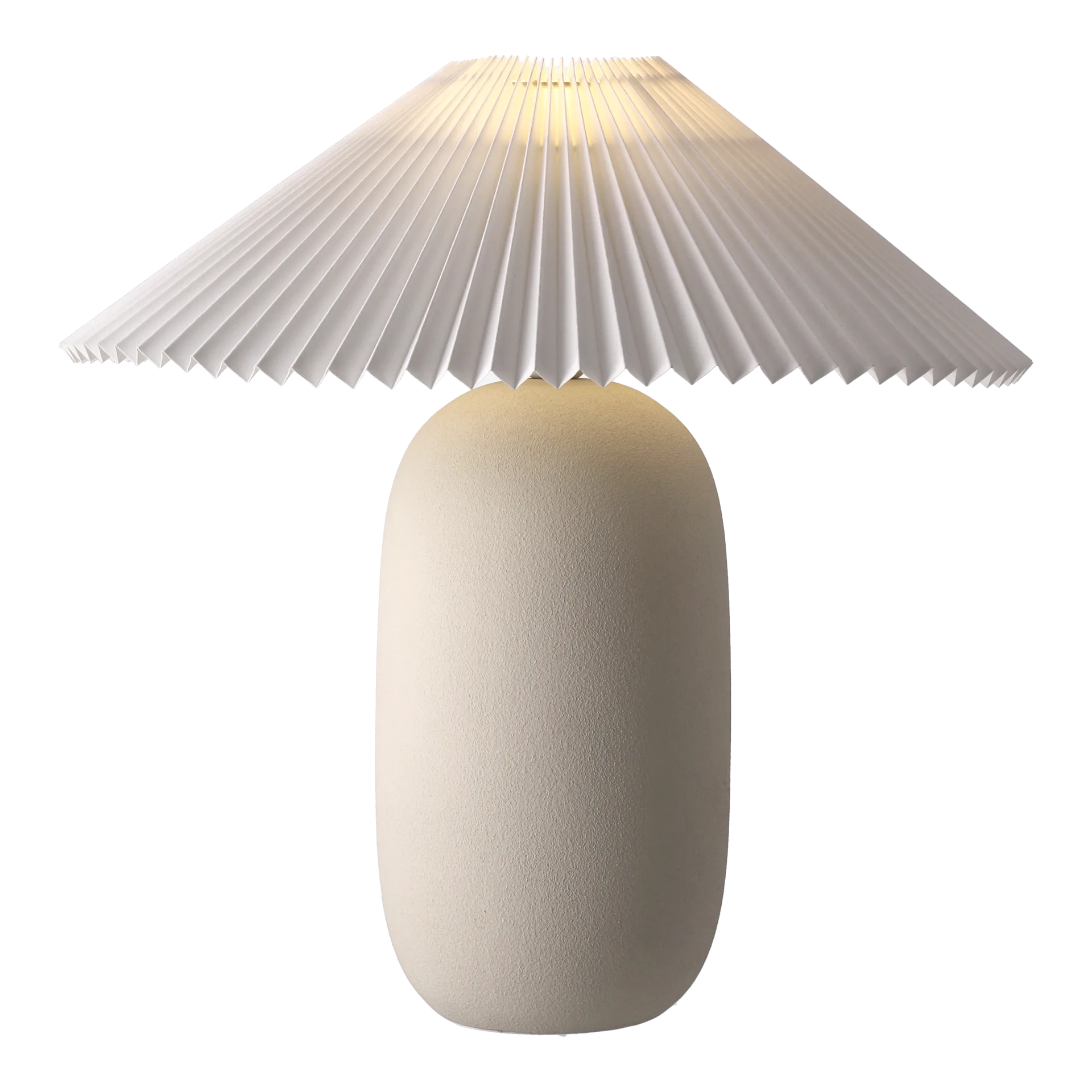 Boulder Tischleuchte 48 cm beige-pleated white Scandi Living
