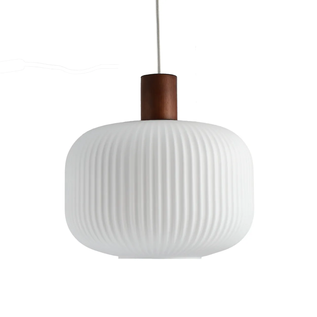 Scandi Living Fair ceiling lamp Ø30 cm Frosted glass-dark stained ash