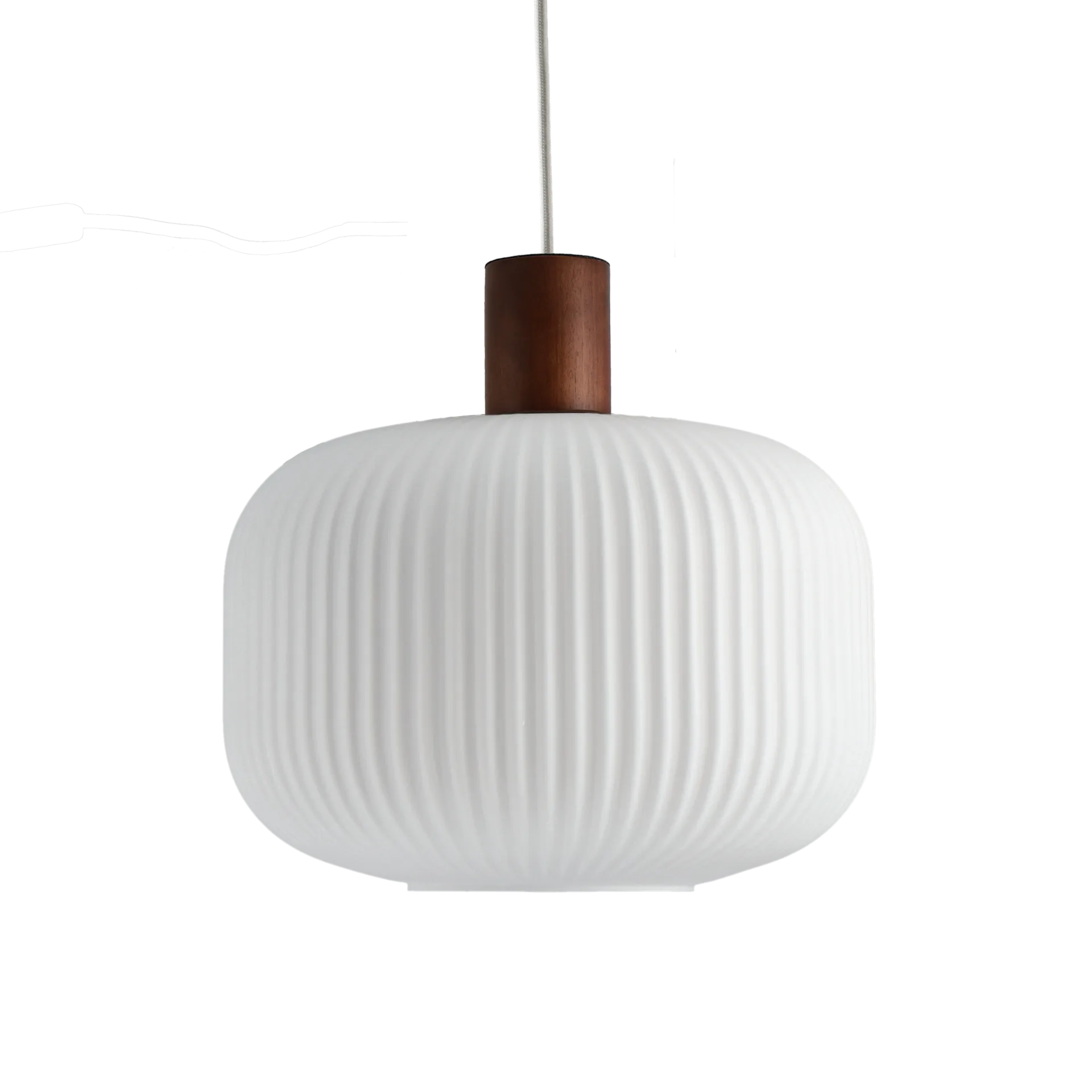 Fair Pendelleuchte Ø30cm, Milchglas-Esche dunkel gebeizt Scandi Living