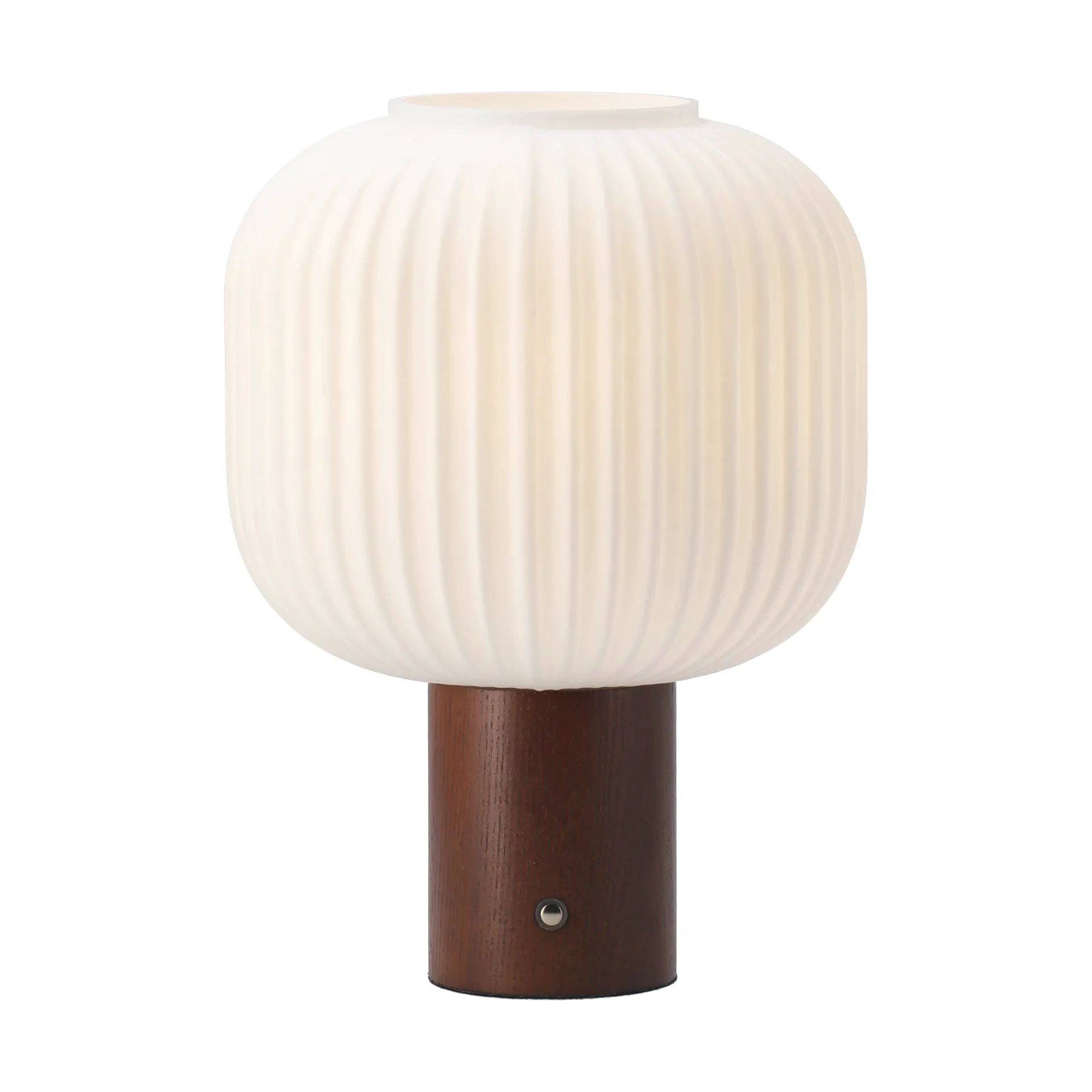 Fair tragbare Tischlampe, Frostglas-dunkel gebeizte Esche Scandi Living