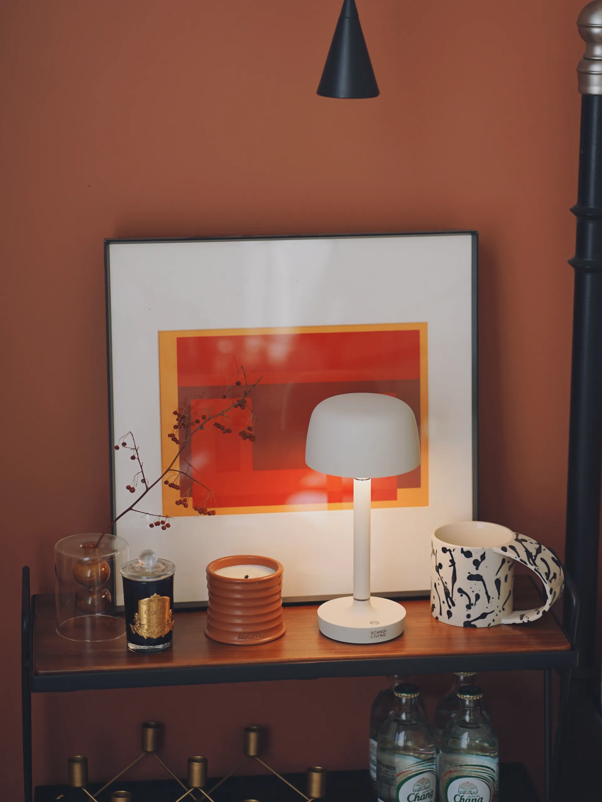 Halo tragbare Tischleuchte 25,5 cm, Beige Scandi Living