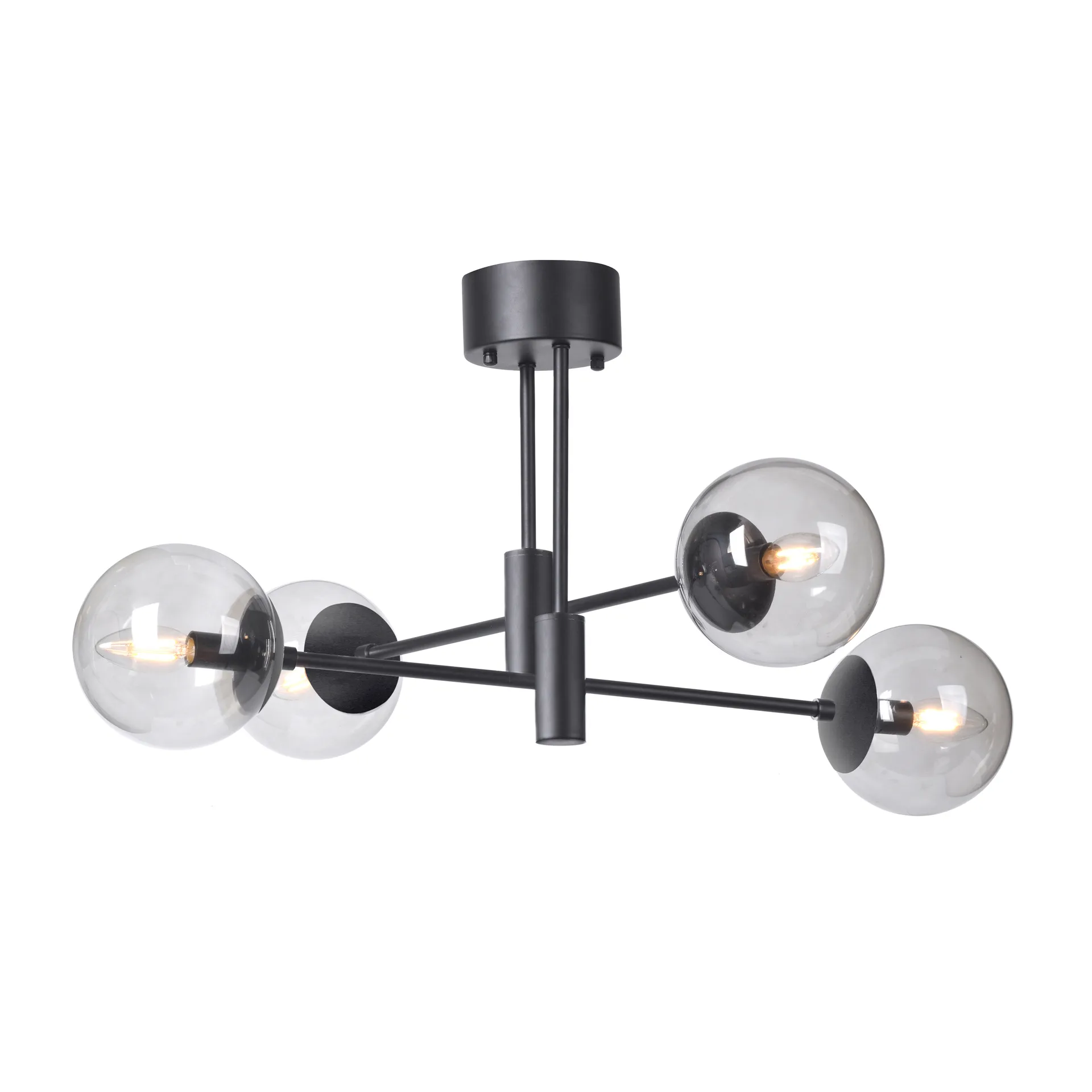 Solar taklampa svart 73 cm, Rökig grå Scandi Living
