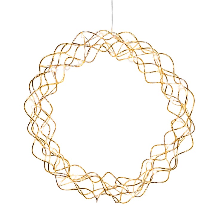 Curly krans med LED-ljus 30 cm - mässing - Star Trading