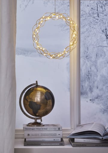 Curly wreath with LED lights 30 cm - Brass - Star Trading