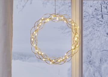 Curly wreath with LED lights 30 cm - Brass - Star Trading